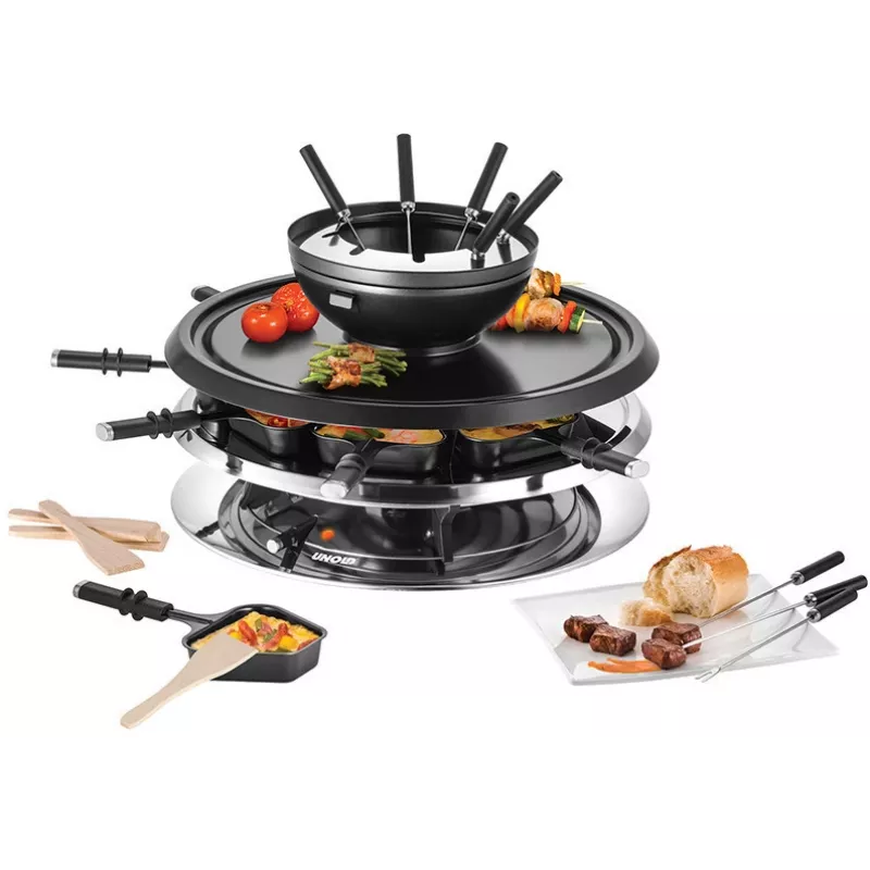 Unold 48726 raclette-grilli 8 henkilölle 1300 W musta, ruostumaton teräs