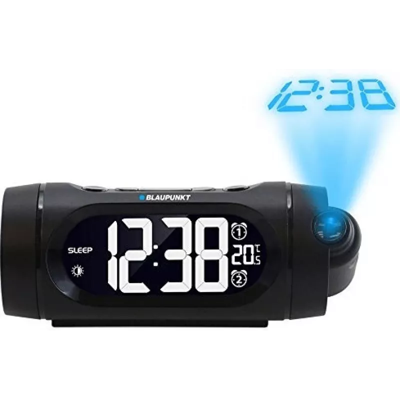 Blaupunkt CRP9BK kelloradio, FM PLL, projektori, 2 herätystä, USB-lataus, sisälämpötila, musta