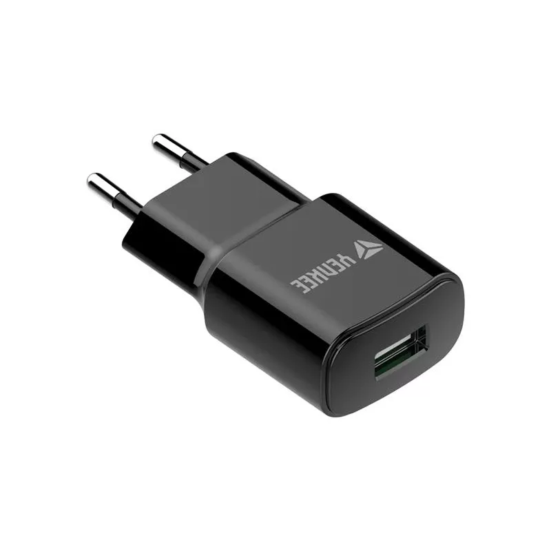 Verkko-USB-A-laturi YENKEE YAC 2013BK — 12 W, 2,4 A lähtö