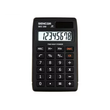 SENCOR SEC 250 laskin, 8-numeroinen LCD, Dual-Power