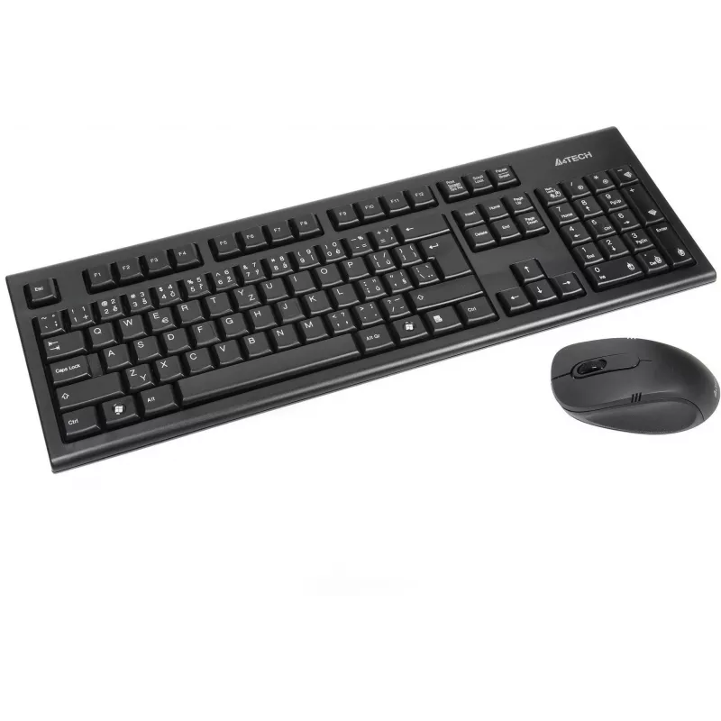 A4Tech 7100N pöytänäppäimistö ja hiiri sisältää RF Wireless QWERTY englanti musta