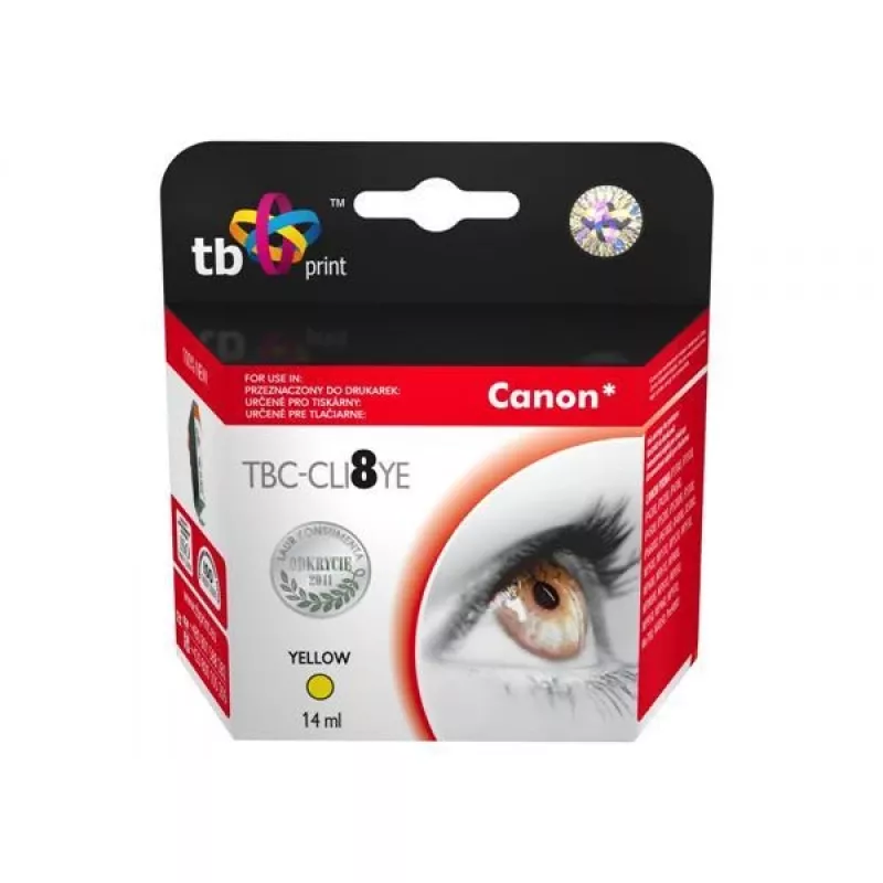 Muste TBC-CLI8YE (Canon CLI8YE) keltainen 100 % uusi