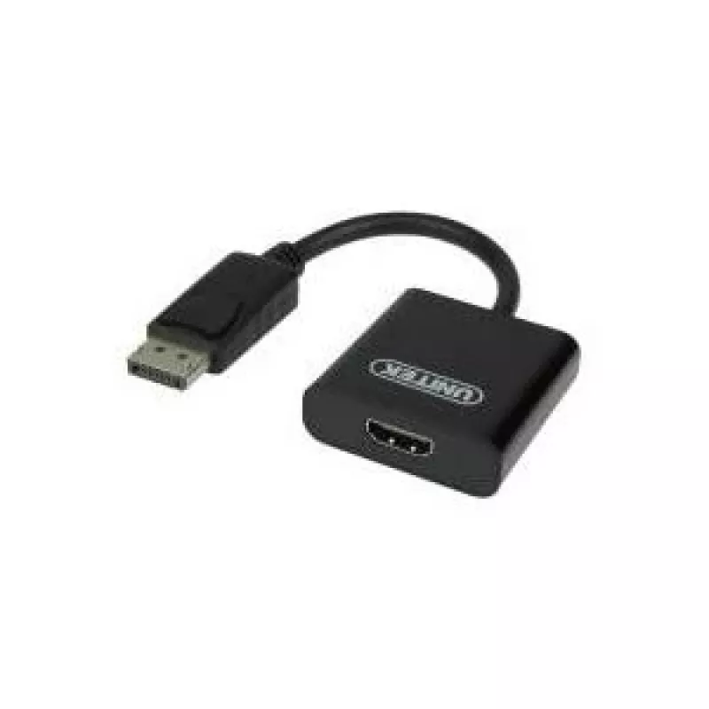 Unitek Y-5118DA DisplayPort–HDMI-sovitin uros/naaras, 0,1 m, Full HD 1920x1200, musta