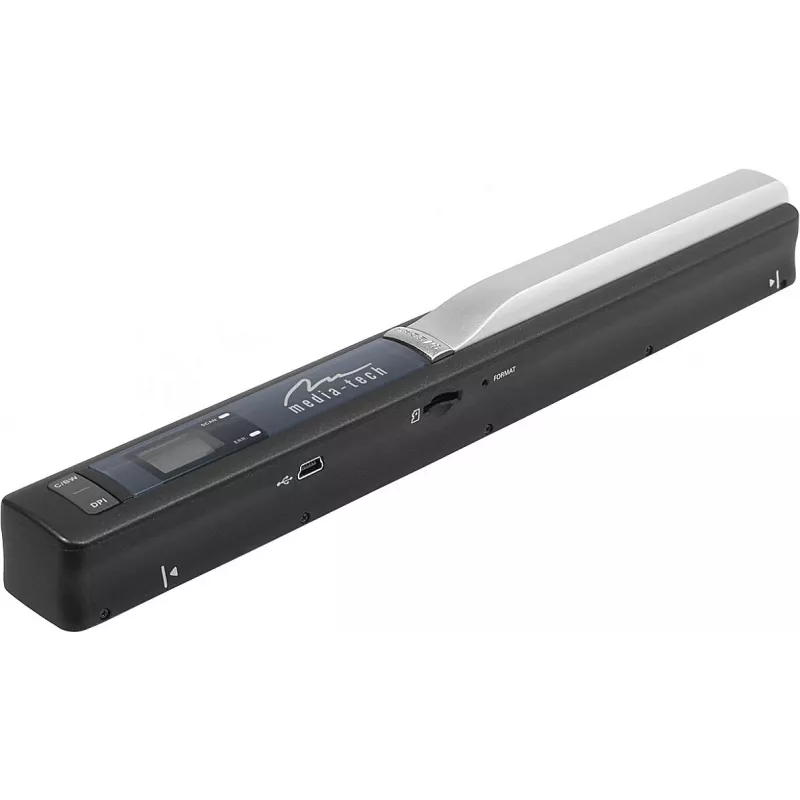 Kynäskanneri MEDIA-TECH MT4090, musta, LED-näyttö, USB 2.0, MicroSD, AAA-paristo