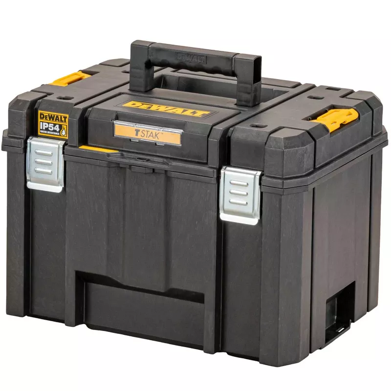 DeWALT DWST83346-1 TSTAK VI 2.0 työkalujen säilytyslaatikko, alumiini, musta/keltainen