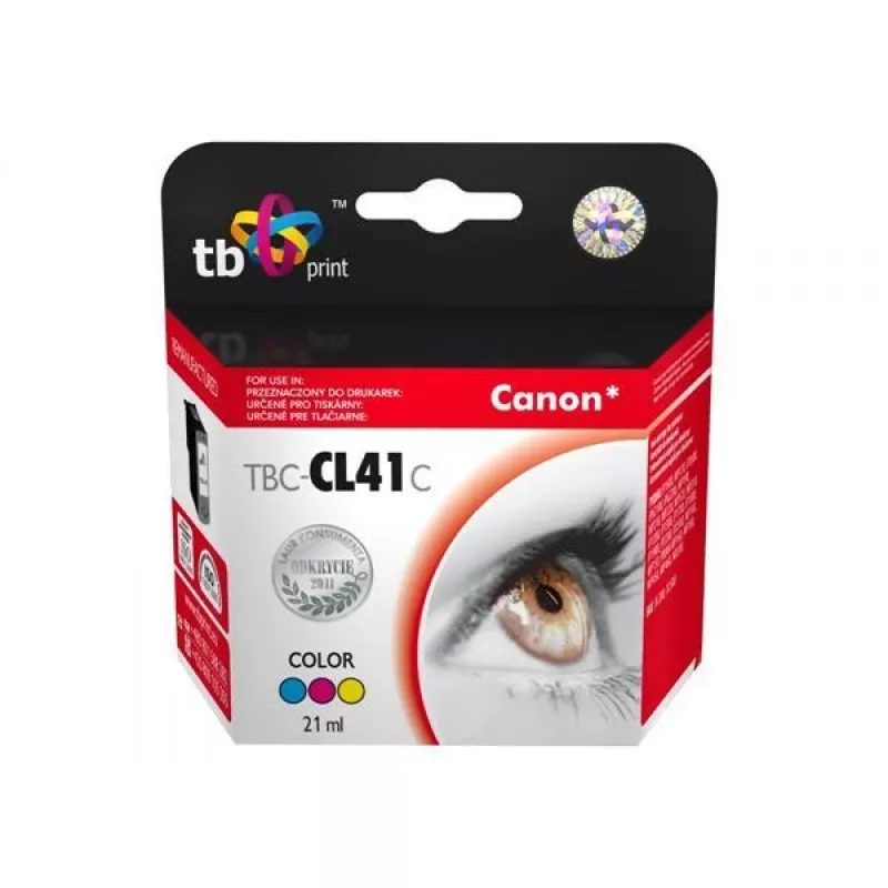 Muste TBC-CL41C (Canon CL-41) väri uudelleenvalmistettu