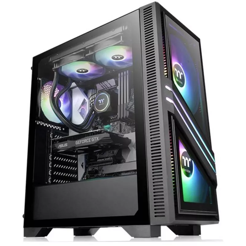 PC-kotelo Thermaltake Versa T35 TG RGB Midi Tower musta