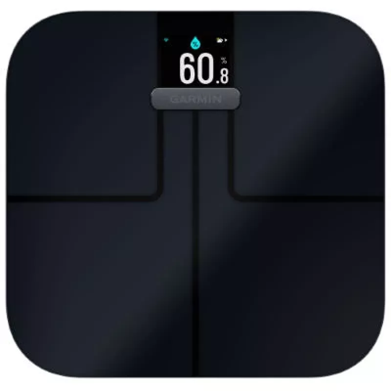 Elektroninen henkilövaaka GARMIN Index S2 — musta, max. 181,4 kg, Wi‑Fi/Bluetooth, kehonkoostumus