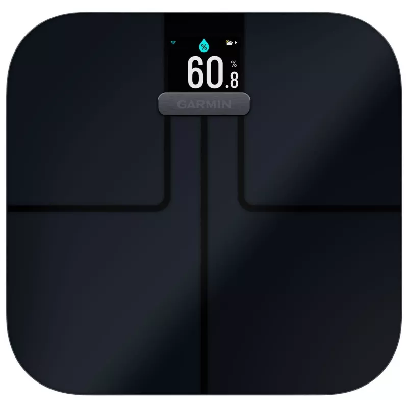 Elektroninen henkilövaaka GARMIN Index S2 — musta, max. 181,4 kg, Wi‑Fi/Bluetooth, kehonkoostumus