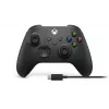 Microsoft Xbox Wireless Controller + USB-C-kaapeli musta peliohjain analoginen / digitaalinen PC, Xbox One, Xbox One S, Xbox One X, Xbox Series S, Xbox Series X