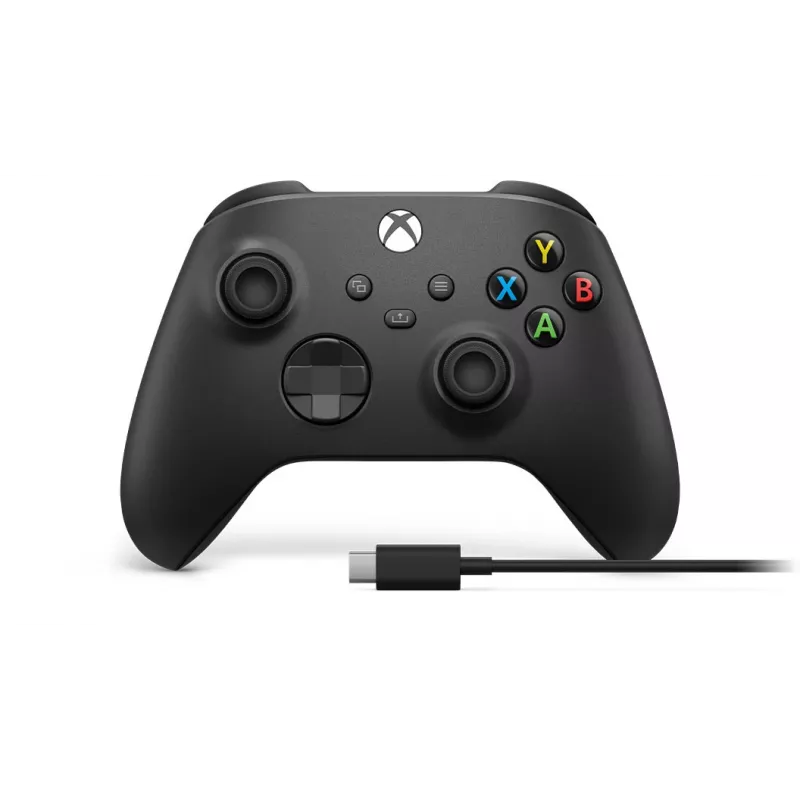 Microsoft Xbox Wireless Controller + USB-C-kaapeli musta peliohjain analoginen / digitaalinen PC, Xbox One, Xbox One S, Xbox One X, Xbox Series S, Xbox Series X