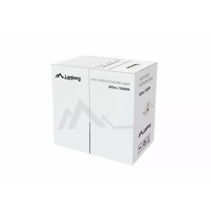 Lanberg LCU5-12CU-0305-S U/UTP Cat5e -verkkokaapeli 305 m, umpikupari, Fluke-testattu, harmaa