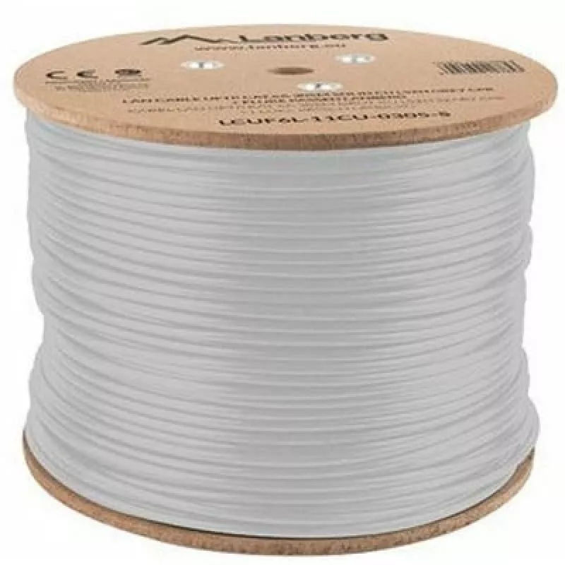 Lanberg LCUF6L-11CU-0305-S U/FTP Cat6a -verkkokaapeli 305 m, umpikupari, LSZH, CPR, 500 MHz, Fluke-testattu, harmaa