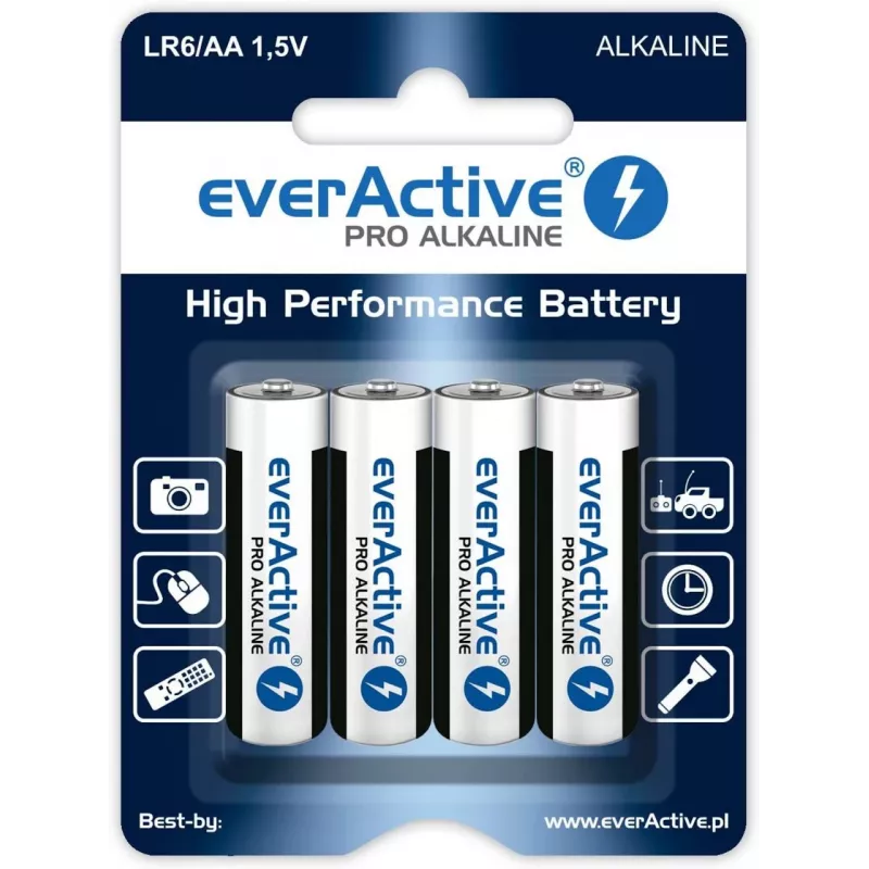 everActive kertakäyttöparisto alkaline AA 1,5 V LR64BLPA 4 kpl:n pakkaus
