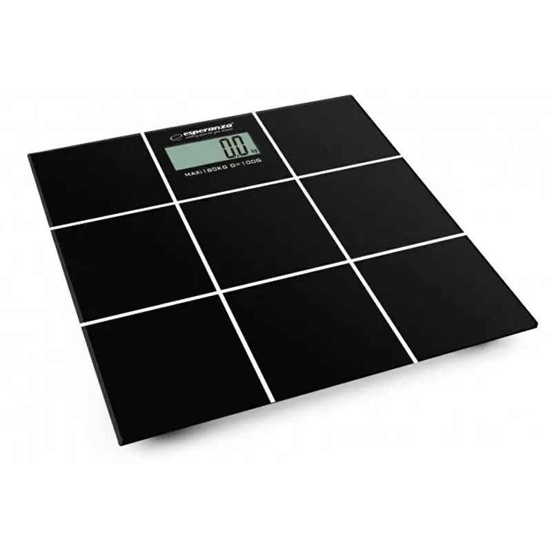 Henkilövaaka Esperanza EBS004 - elektroninen, 180 kg, musta lasi