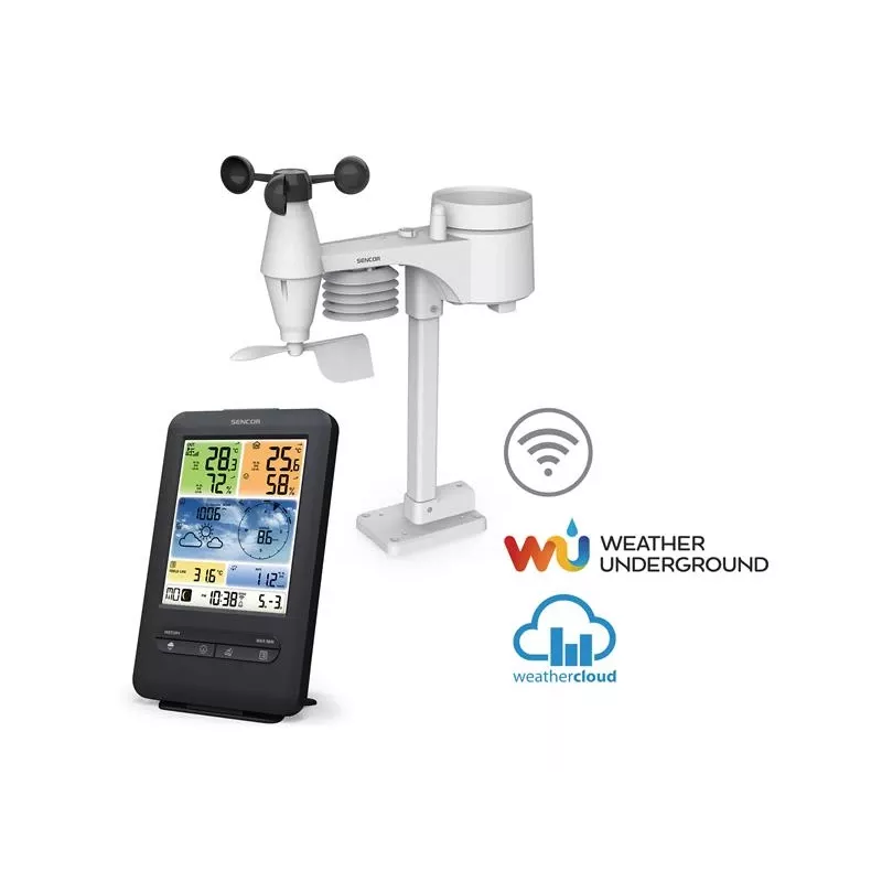 Sencor SWS 9898 ammattitason Wi-Fi-sääasema 5-in-1-anturilla, musta