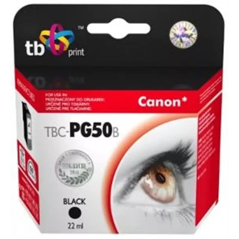 Muste TBC-PG50B (Canon PG-50) musta uudelleenvalmistettu