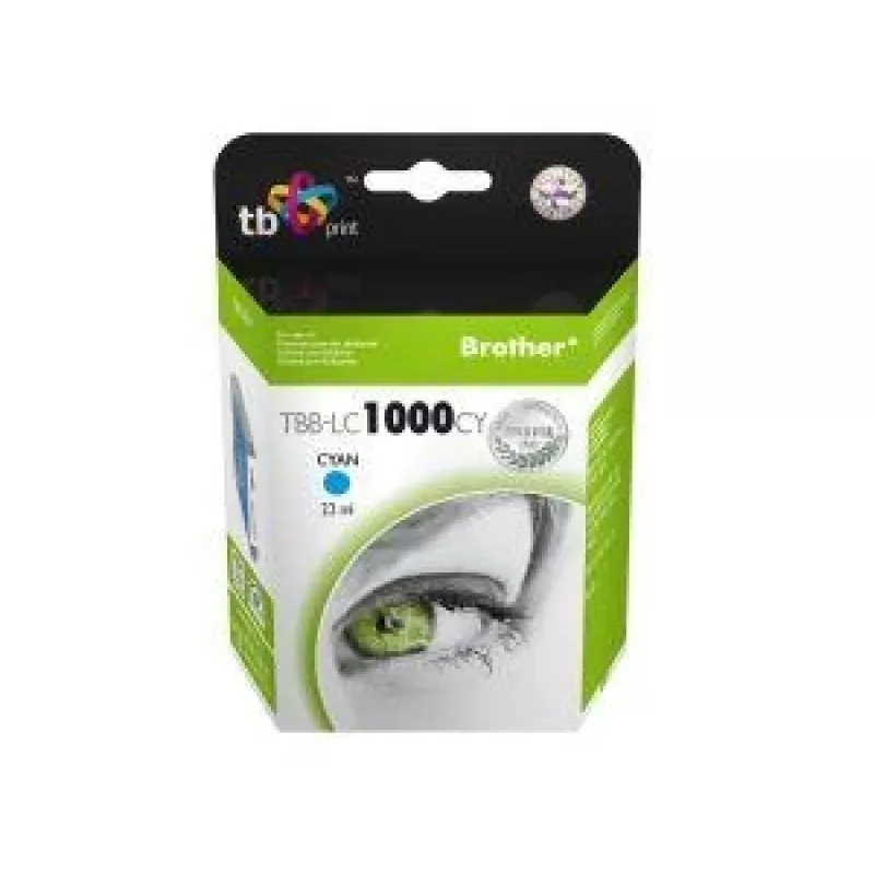 Muste TBB-LC1000CY (Brother LC1000CY) syaani 100 % uusi