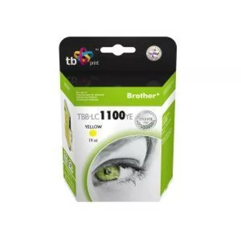 Muste TBB-LC1100YE (Brother LC980/1100) keltainen 100 % uusi