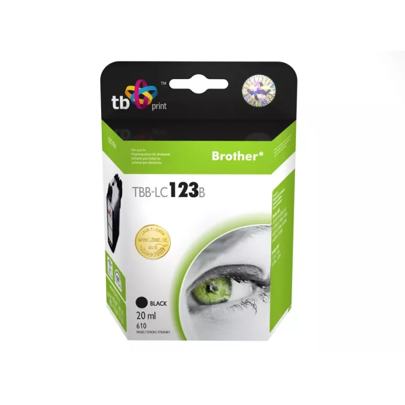 Mustekasetti yhteensopiva Brother LC123BK kanssa 100 % uusi