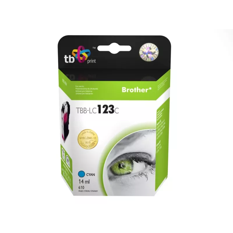 Mustekasetti yhteensopiva Brother LC123C kanssa 100 % uusi