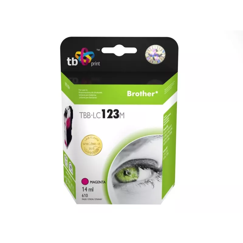 Mustekasetti yhteensopiva Brother LC123M kanssa 100 % uusi