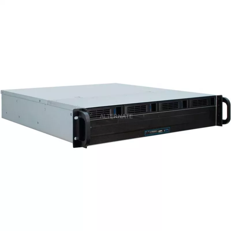 Palvelinkotelo Inter-Tech 2U 2404L rack musta, harmaa