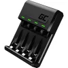 Akkulaturi Green Cell GC VitalCharger USB, 4 paikkaa, AA/AAA, USB-käyttöinen, musta
