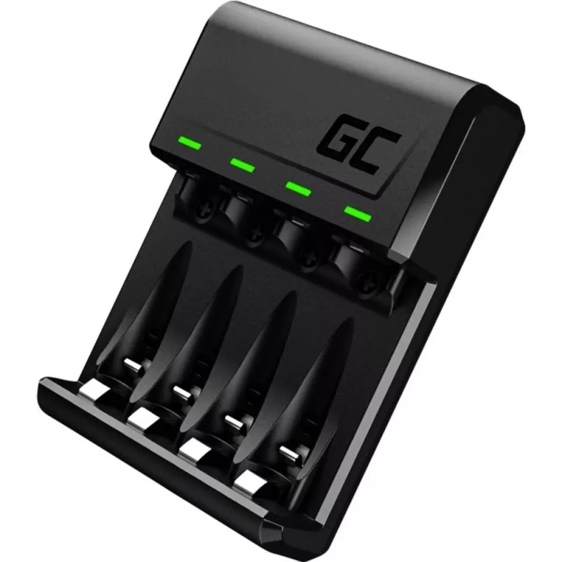 Akkulaturi Green Cell GC VitalCharger USB, 4 paikkaa, AA/AAA, USB-käyttöinen, musta