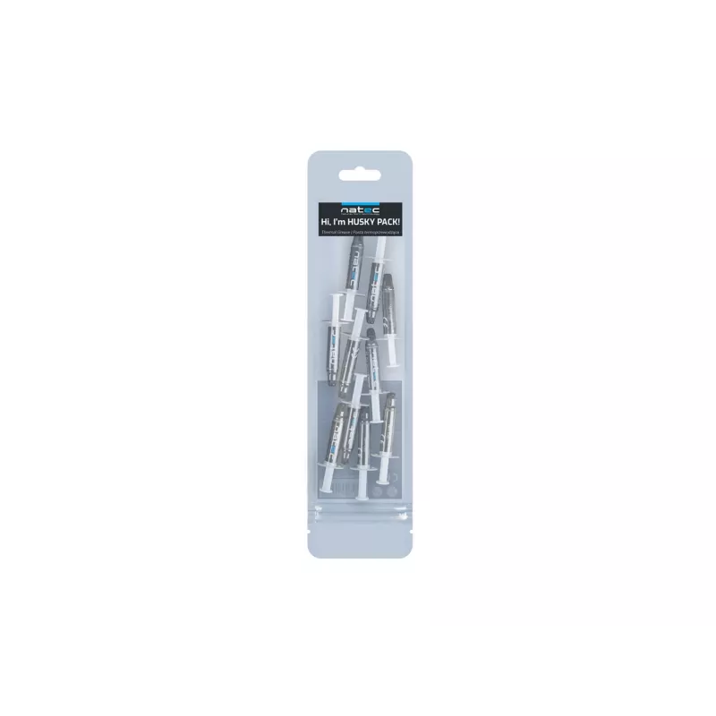 Lämpötahna NATEC Husky Pack NPT-1581, lämmönjohtavuus 4,63 W/m·K, harmaa, -30–280 °C, 10 kpl