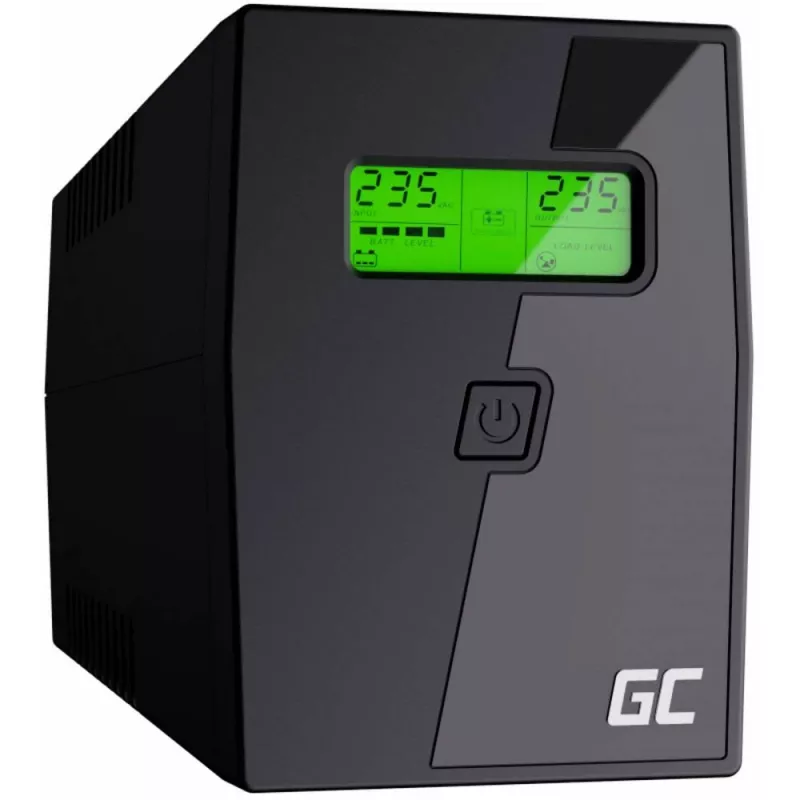 Green Cell UPS01LCD UPS keskeytymätön virransyöttö Line-Interactive 0,6 kVA 360 W 2 pistorasiaa