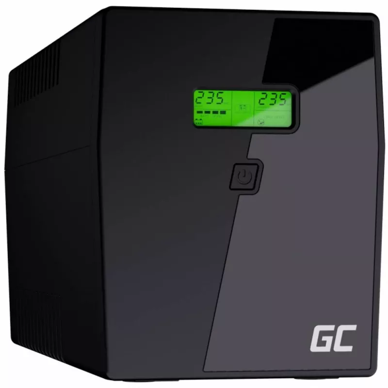 Keskeytymätön virransyöttö Green Cell UPS05 — Line-Interactive 2 kVA / 1200 W, 5x tyypin F pistorasiaa, LCD, USB, RJ-45