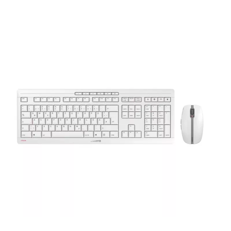 CHERRY Stream Desktop Recharge -näppäimistö hiiri sisältyy yleiskäyttöön RF langaton QWERTZ saksa harmaa