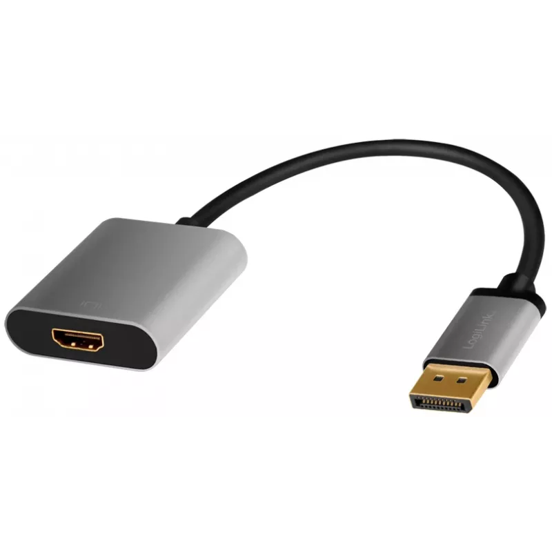 LogiLink CDA0108 videokaapeliadapteri 0,15 m DisplayPort HDMI musta harmaa