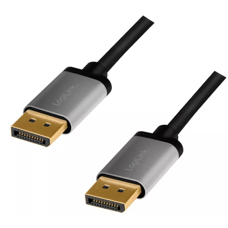 DisplayPort-kaapeli LogiLink CDA0100 1 m musta harmaa