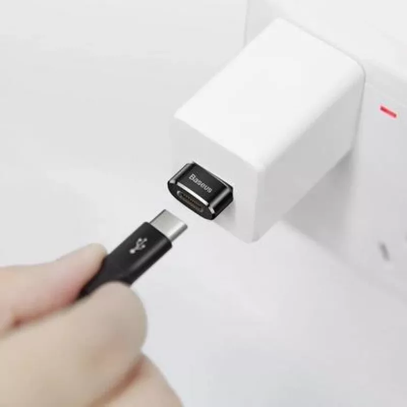 Baseus USB-uros - Type-C-naaras -sovitin muunnin musta