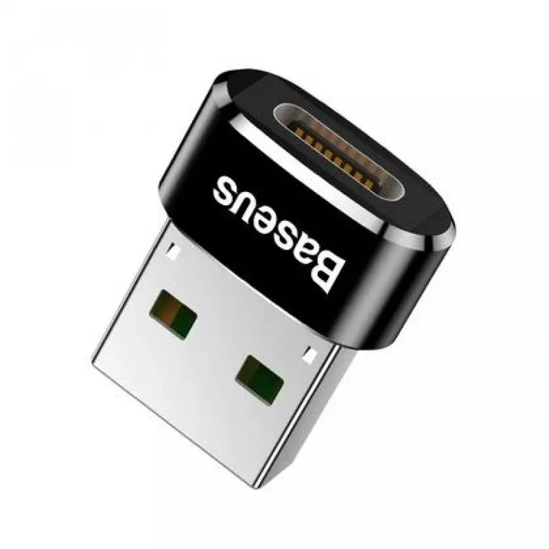 Baseus USB-uros - Type-C-naaras -sovitin muunnin musta