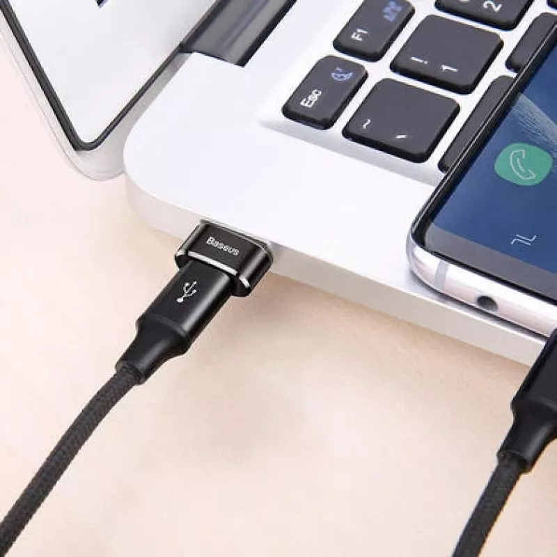 Baseus USB-uros - Type-C-naaras -sovitin muunnin musta