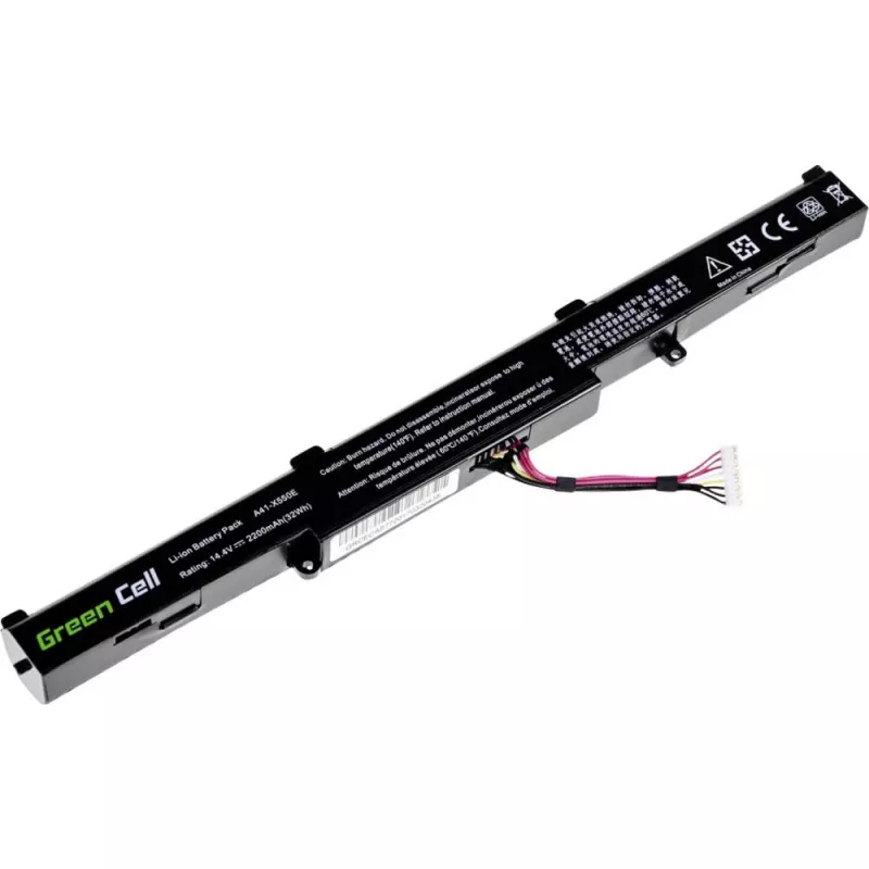 Green Cell AS77 akku ASUS A41-X550E:lle (X550, F550, K550, R510), Li-Ion 14,4 V 2200 mAh, 4 kennoa, musta