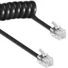 Spiraalikaapeli RJ10/4P4C/2 m/musta