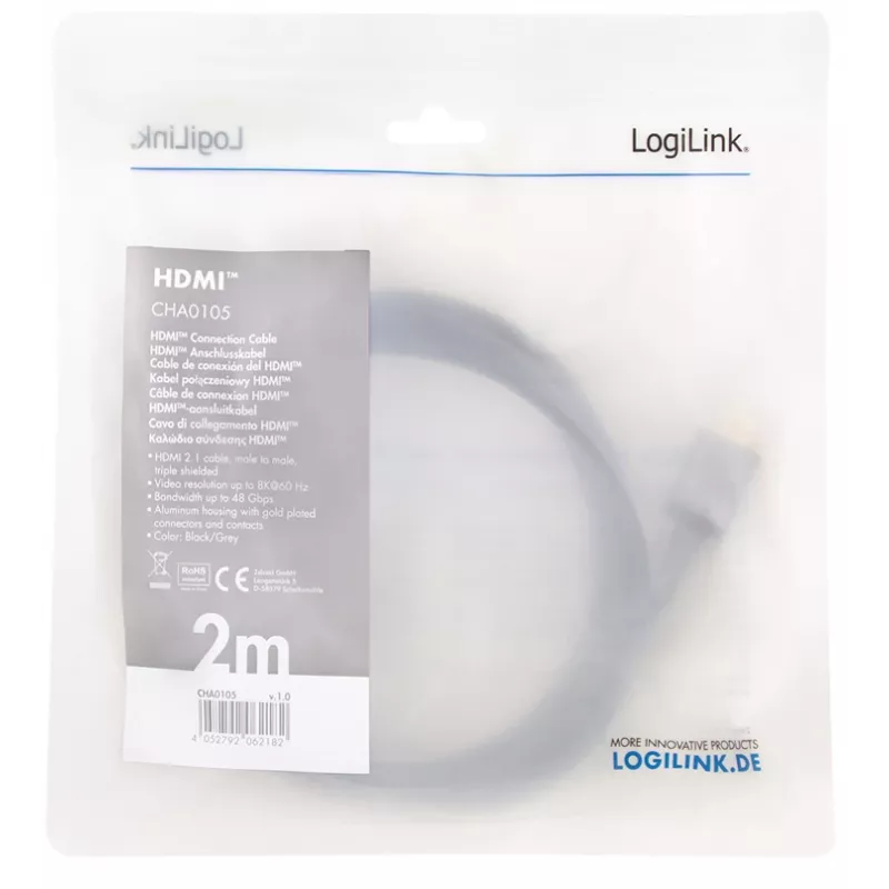 LogiLink CHA0105 HDMI-kaapeli 2 m