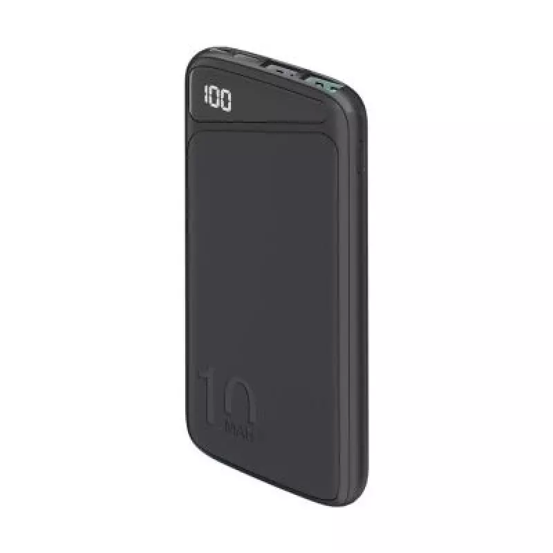 Pikalatausvaravirtalähde 10 000 mAh (musta, USB-C PD, QC 3.0, 10 000 mAh)