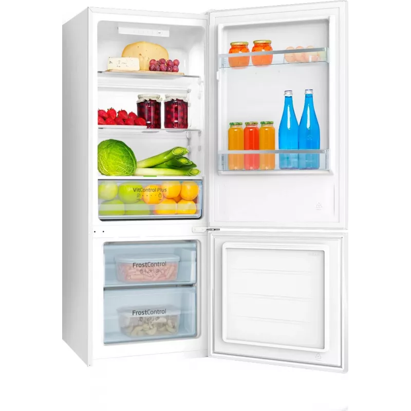 Amica FK244.4(E) vapaasti seisova jääkaappipakastin, pakastin alhaalla, 153 l jääkaappi, 52 l pakastin, FrostControl, energialuokka E