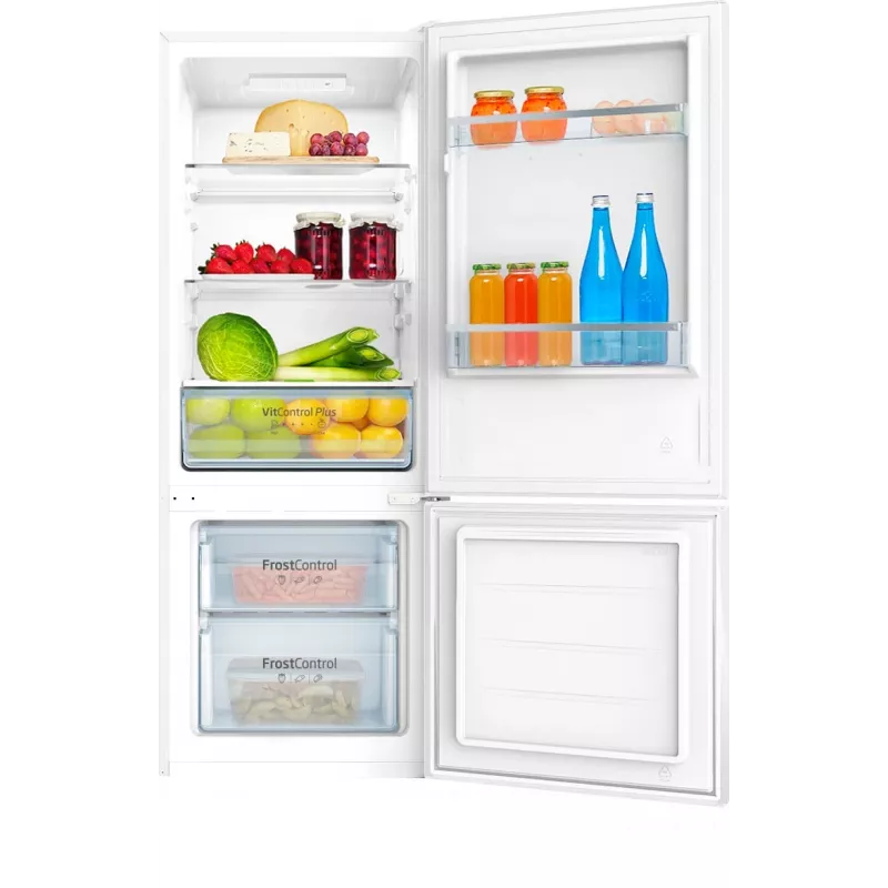 Amica FK244.4(E) vapaasti seisova jääkaappipakastin, pakastin alhaalla, 153 l jääkaappi, 52 l pakastin, FrostControl, energialuokka E