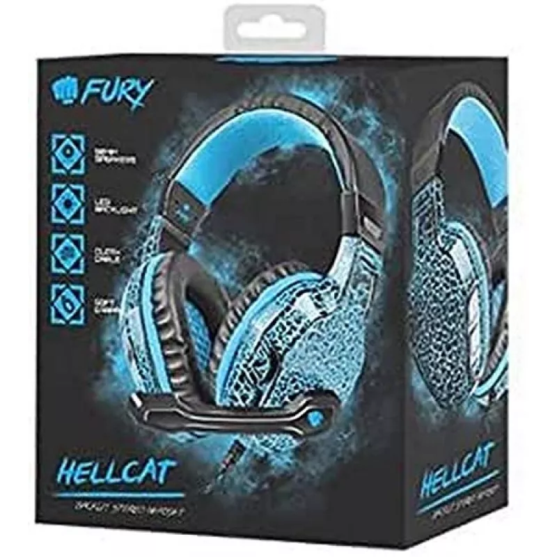 Kuulokkeet pelaajille Fury Hellcat LED-valaistus