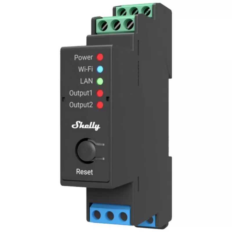Shelly Pro 2 DIN-kiskon WiFi/LAN/Bluetooth-rele