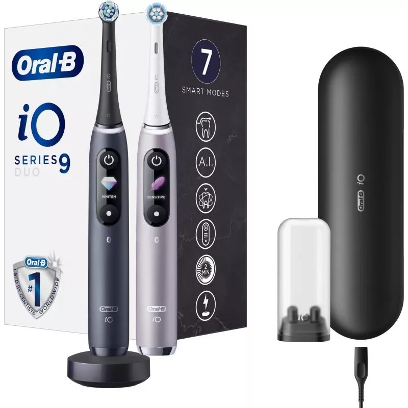 Oral-B iO Series 9 Duo hammasharja 2 kpl musta onyx/ruusukvartsi