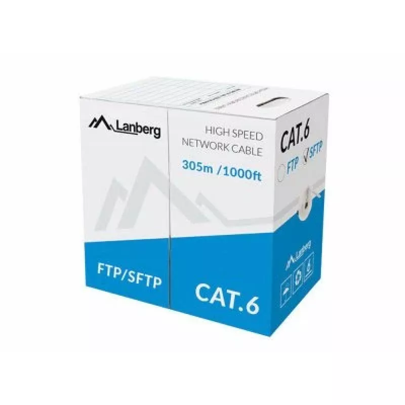 LANBERG verkkokaapeli Cat6 SFTP LCS6-11CU-0305-S, 305 m, 23 AWG, harmaa, PVC-vaippa
