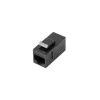 Keystone-moduuli LANBERG KSU6-3000 — Cat6 U/UTP RJ-45 naaras–RJ-45 naaras, matala rakenne, musta