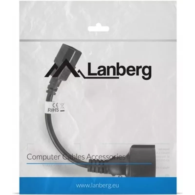 Lanberg CA-C14E-10CC-0018-BK virtakaapeli musta 0,18 m C14-liitin (CA-C14E-10CC-0018-BK)